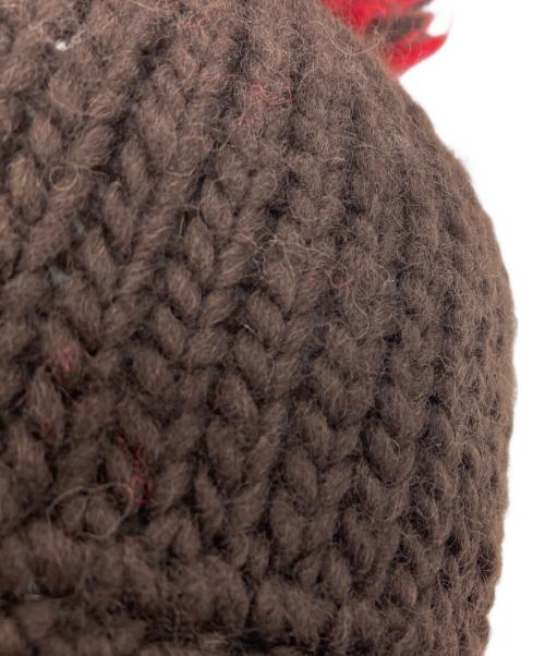 Vivienne Westwood（ヴィヴィアンウエストウッド）Vivienne Westwood (ヴィヴィアンウエストウッド) ボンボン付きニット帽 ブラウンの古着・服飾アイテム