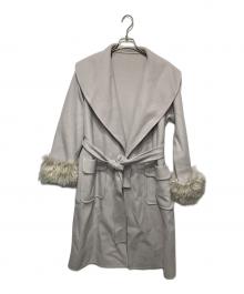 GRACE CONTINENTAL（（グレースコンチネンタル）の古着「ショールカラーリバーコート」｜アイボリー