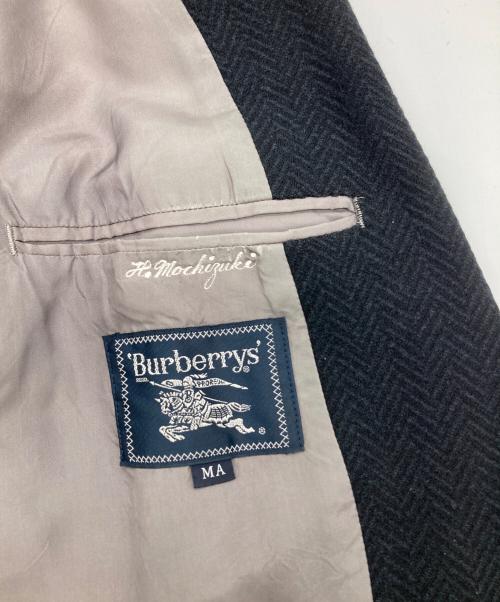 Burberry's（バーバリー）Burberry's (バーバリーズ) ヘリンボーンツイルウールテーラードジャケット ネイビー サイズ:MAの古着・服飾アイテム