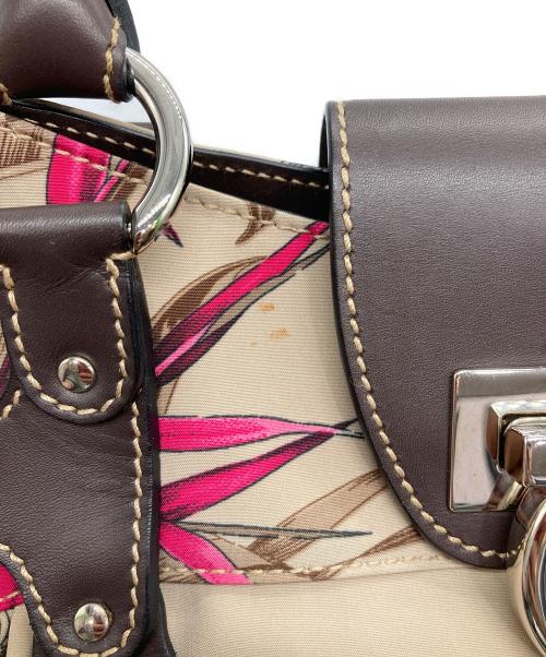 Salvatore Ferragamo（サルヴァトーレ フェラガモ）Salvatore Ferragamo (サルヴァトーレ フェラガモ) サバンナ アニマル ハンドバッグ/トートバッグ ベージュの古着・服飾アイテム