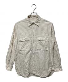 :colon（コロン）の古着「ダブルポケット レギュラーカラーシャツ」｜ベージュ