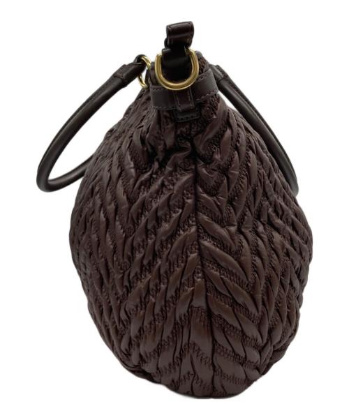 COACH（コーチ）COACH (コーチ) マディソン/キルテッドシェブロントートバッグ ブラウンの古着・服飾アイテム