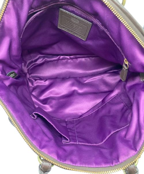 COACH（コーチ）COACH (コーチ) マディソン/キルテッドシェブロントートバッグ ブラウンの古着・服飾アイテム