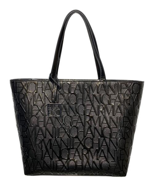 ARMANI EXCHANGE（アルマーニ エクスチェンジ）ARMANI EXCHANGE (アルマーニ エクスチェンジ) エナメルトートバッグ ブラックの古着・服飾アイテム