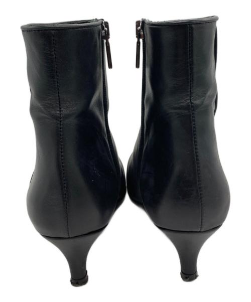 angelina milan（アンジェリーナ ミラン）angelina milan (アンジェリーナ ミラン) サイドファスナー ポインテッドトゥブーツ ブラック サイズ:37の古着・服飾アイテム