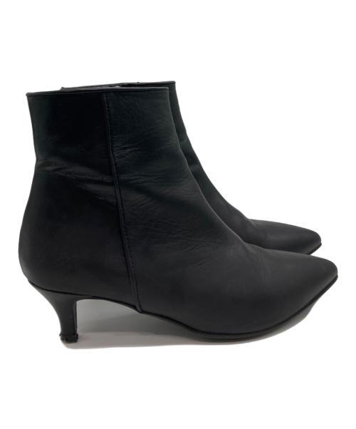 angelina milan（アンジェリーナ ミラン）angelina milan (アンジェリーナ ミラン) サイドファスナー ポインテッドトゥブーツ ブラック サイズ:37の古着・服飾アイテム