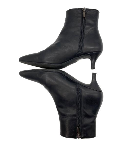 angelina milan（アンジェリーナ ミラン）angelina milan (アンジェリーナ ミラン) サイドファスナー ポインテッドトゥブーツ ブラック サイズ:37の古着・服飾アイテム