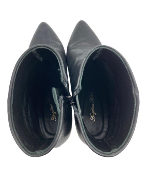 angelina milan（アンジェリーナ ミラン）angelina milan (アンジェリーナ ミラン) サイドファスナー ポインテッドトゥブーツ ブラック サイズ:37の古着・服飾アイテム