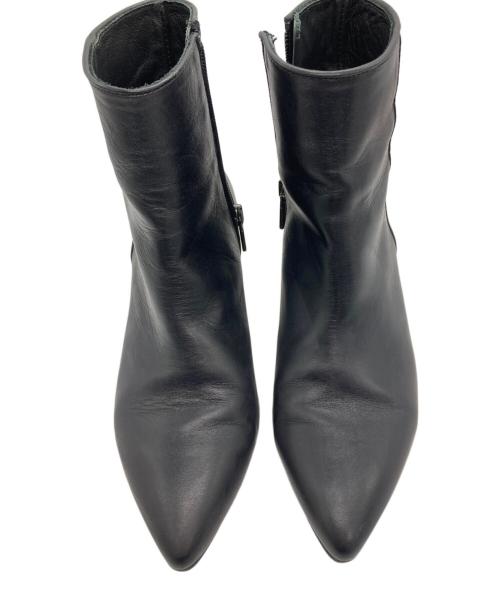 angelina milan（アンジェリーナ ミラン）angelina milan (アンジェリーナ ミラン) サイドファスナー ポインテッドトゥブーツ ブラック サイズ:37の古着・服飾アイテム