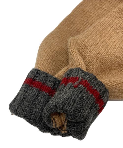 RALPH LAUREN COUNTRY（ラルフローレンカントリー）RALPH LAUREN COUNTRY (ラルフローレンカントリー) スウェードエルボーパッチ ジップニットカーディガン ベージュ サイズ:Mの古着・服飾アイテム