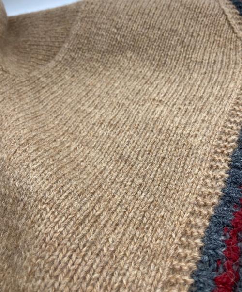 RALPH LAUREN COUNTRY（ラルフローレンカントリー）RALPH LAUREN COUNTRY (ラルフローレンカントリー) スウェードエルボーパッチ ジップニットカーディガン ベージュ サイズ:Mの古着・服飾アイテム