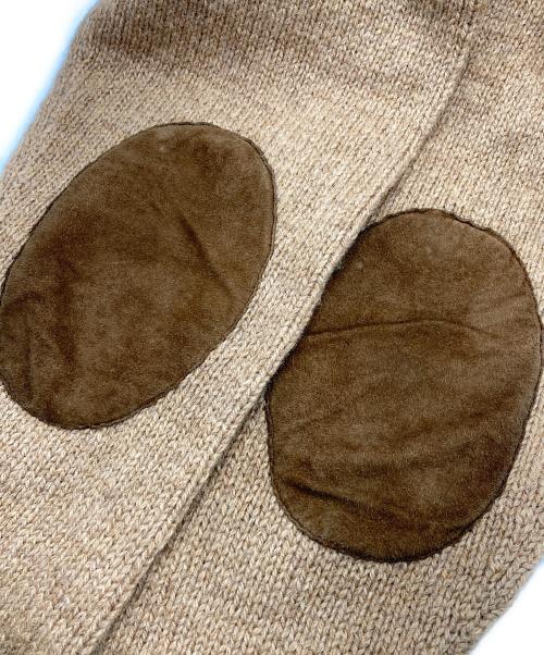 RALPH LAUREN COUNTRY（ラルフローレンカントリー）RALPH LAUREN COUNTRY (ラルフローレンカントリー) スウェードエルボーパッチ ジップニットカーディガン ベージュ サイズ:Mの古着・服飾アイテム