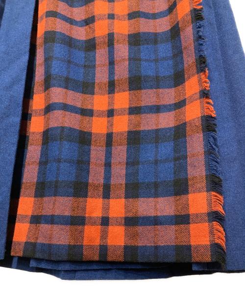 O'NEIL OF DUBLIN（オニールオブダブリン）O'NEIL OF DUBLIN (オニールオブダブリン) ウールラップスカート ブルー×レッド サイズ:US6の古着・服飾アイテム