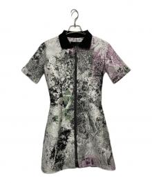 Desigual（デシグアル）の古着「フロントジッパーファスナードレス」｜ホワイト×ブラック