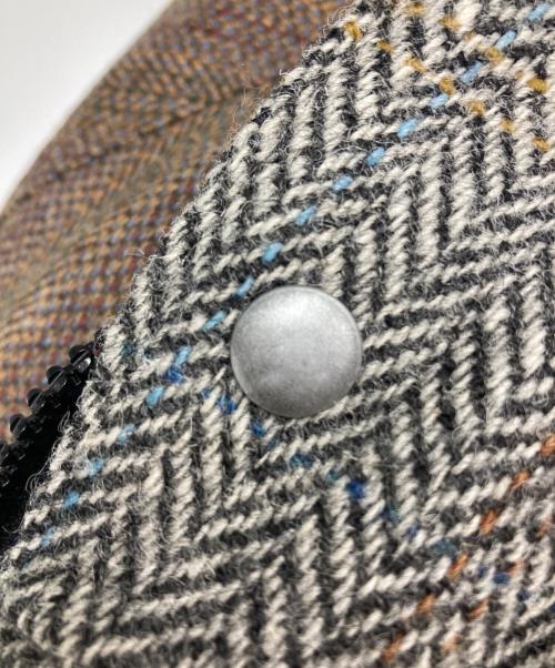 NO means yes（ノーミーンズイエス）NO means yes (ノーミーンズイエス) Harris Tweed (ハリスツイード) パッチワークツイードフーデッドジャケット グレー サイズ:Lの古着・服飾アイテム