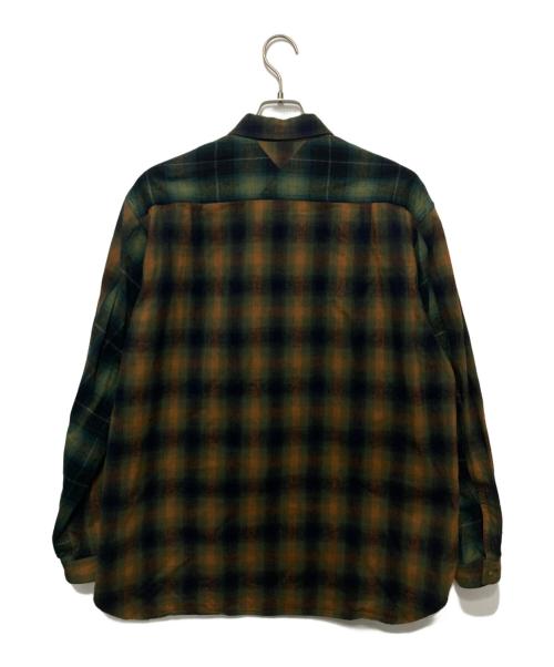 WHITE MOUNTAINEERING（ホワイトマウンテ二アニング）WHITE MOUNTAINEERING (ホワイトマウンテ二アニング) MID GUSSET SLEEVE CHECK WORK SHIRT ブラウン サイズ:1の古着・服飾アイテム