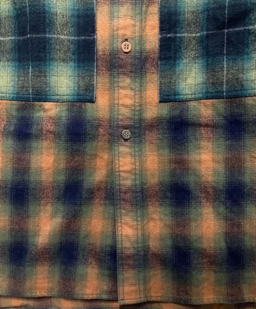 WHITE MOUNTAINEERING（ホワイトマウンテ二アニング）WHITE MOUNTAINEERING (ホワイトマウンテ二アニング) MID GUSSET SLEEVE CHECK WORK SHIRT ブラウン サイズ:1の古着・服飾アイテム