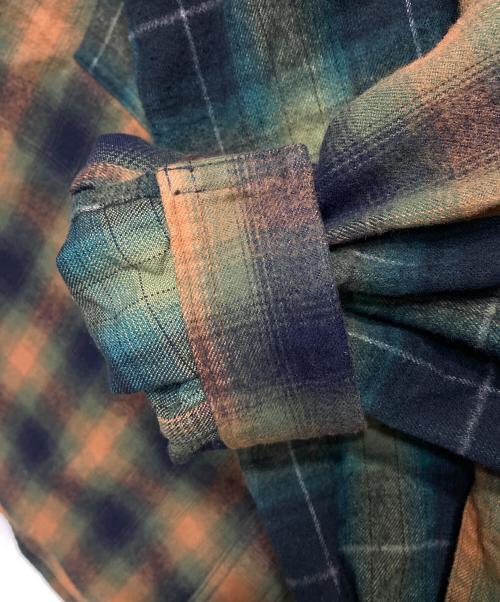 WHITE MOUNTAINEERING（ホワイトマウンテ二アニング）WHITE MOUNTAINEERING (ホワイトマウンテ二アニング) MID GUSSET SLEEVE CHECK WORK SHIRT ブラウン サイズ:1の古着・服飾アイテム