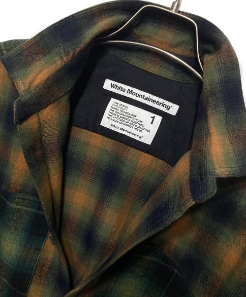 WHITE MOUNTAINEERING（ホワイトマウンテ二アニング）WHITE MOUNTAINEERING (ホワイトマウンテ二アニング) MID GUSSET SLEEVE CHECK WORK SHIRT ブラウン サイズ:1の古着・服飾アイテム