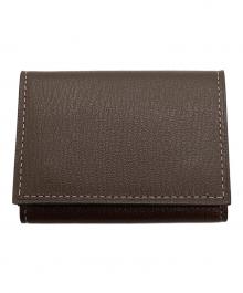 l'arcobaleno（ラルコバレーノ）の古着「3つ折り財布/ゴートレザーミニウォレット」｜ブルー×グレー