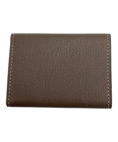 l'arcobaleno（ラルコバレーノ）l'arcobaleno (ラルコバレーノ) 3つ折り財布/ゴートレザーミニウォレット ブルー×グレーの古着・服飾アイテム