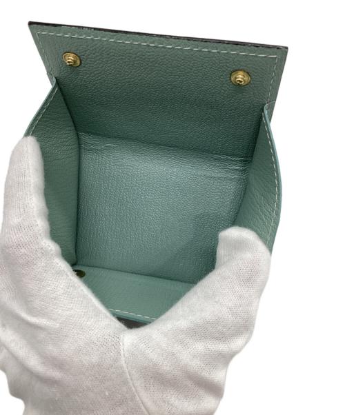 l'arcobaleno（ラルコバレーノ）l'arcobaleno (ラルコバレーノ) 3つ折り財布/ゴートレザーミニウォレット ブルー×グレーの古着・服飾アイテム