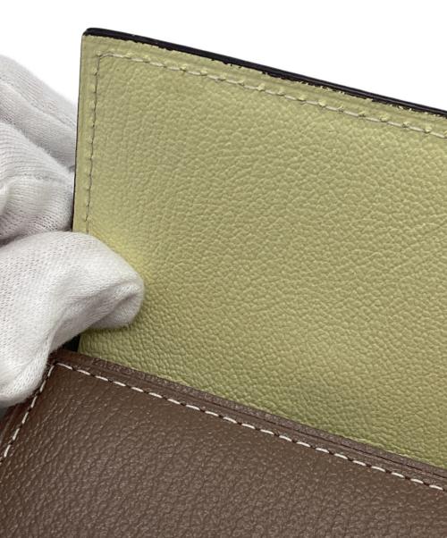 l'arcobaleno（ラルコバレーノ）l'arcobaleno (ラルコバレーノ) 3つ折り財布/ゴートレザーミニウォレット ブルー×グレーの古着・服飾アイテム