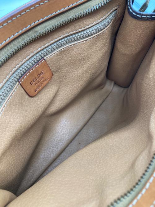 CELINE（セリーヌ）CELINE (セリーヌ) マカダム柄ポーチ ブラウンの古着・服飾アイテム