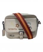 COACHコーチ）の古着「ショルダーバッグ/Hudson Crossbody With Diary Embroidery」｜アイボリー