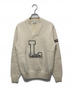 LACOSTEラコステ）の古着「フロントワッペンニット」｜ホワイト