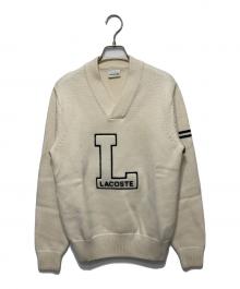 LACOSTE（ラコステ）の古着「フロントワッペンニット」｜ホワイト