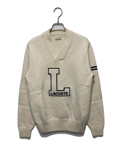 LACOSTE（ラコステ）LACOSTE (ラコステ) フロントワッペンニット ホワイト サイズ:3の古着・服飾アイテム