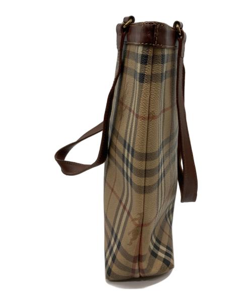 Burberry's（バーバリー）Burberry's (バーバリー) シャドーホースノヴァチェックトートバッグ ブラウンの古着・服飾アイテム