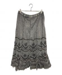 softsurroundings（ソフト・サラウンド）の古着「装飾デザインヴィンテージスカート」｜グレー