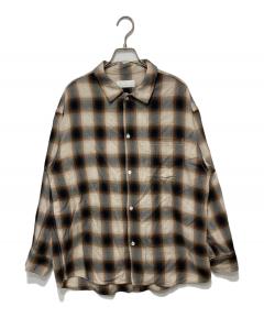 中古・古着通販】yori (ヨリ) ステンカラーオーバーチェックシャツ