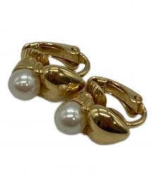 GIVENCHY（ジバンシィ）の古着「パール付きハートイヤリング」｜ゴールド