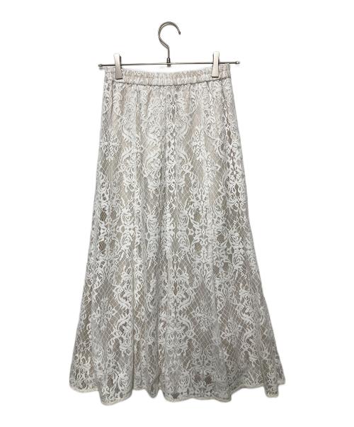 lusteek（ラスティーク）LUSTEEK (ラスティーク) ＬＵレースマーメイドスカート ホワイト サイズ:38の古着・服飾アイテム