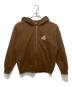 X-LARGE（エクストララージ）の古着「BACKSIDE SLANTED OG ZIP HOODED SWEATSHIRT/ジップパーカー」｜ブラウン