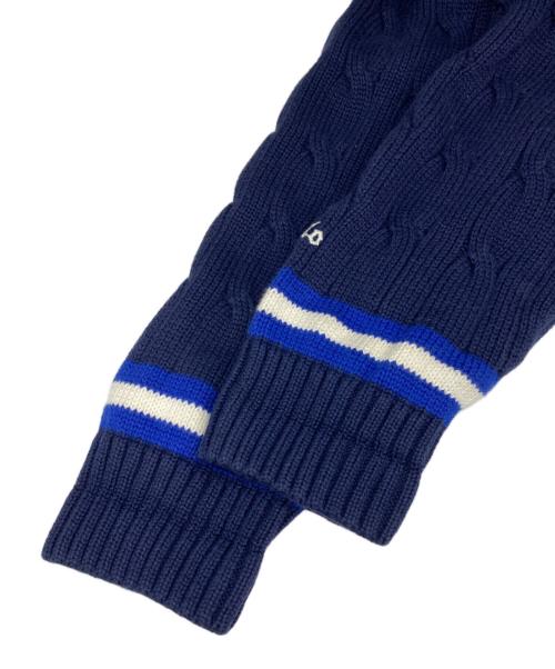 POLO RALPH LAUREN（ポロ・ラルフローレン）POLO RALPH LAUREN (ポロ・ラルフローレン) プリントVネックニット ネイビー サイズ:Lの古着・服飾アイテム