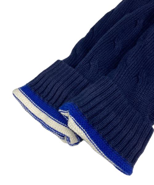 POLO RALPH LAUREN（ポロ・ラルフローレン）POLO RALPH LAUREN (ポロ・ラルフローレン) プリントVネックニット ネイビー サイズ:Lの古着・服飾アイテム