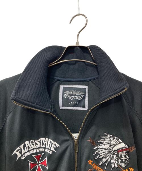 flagstuff（フラグスタフ）flagstuff (フラグスタフ) ジップジャケット/ジャージ インディアンスカル ブラック サイズ:Lの古着・服飾アイテム
