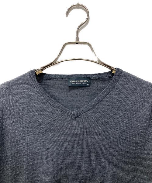 JOHN SMEDLEY（ジョンスメドレー）JOHN SMEDLEY (ジョンスメドレー) Vネックニット グレー サイズ:XSの古着・服飾アイテム
