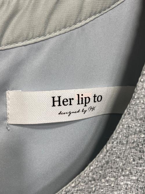 HER LIP TO（ハーリップトゥ）HER LIP TO (ハーリップトゥ) Robertson Tweed Long Dress/ツイード半袖ワンピース ブルー サイズ:Sの古着・服飾アイテム