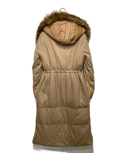 Diagram（ダイアグラム）Diagram (ダイアグラム) フェイクファーリブ袖ロングダウンコート ベージュ サイズ:36の古着・服飾アイテム