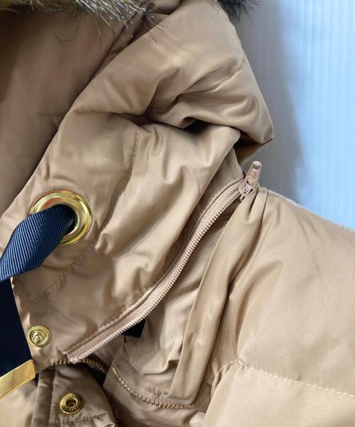 Diagram（ダイアグラム）Diagram (ダイアグラム) フェイクファーリブ袖ロングダウンコート ベージュ サイズ:36の古着・服飾アイテム