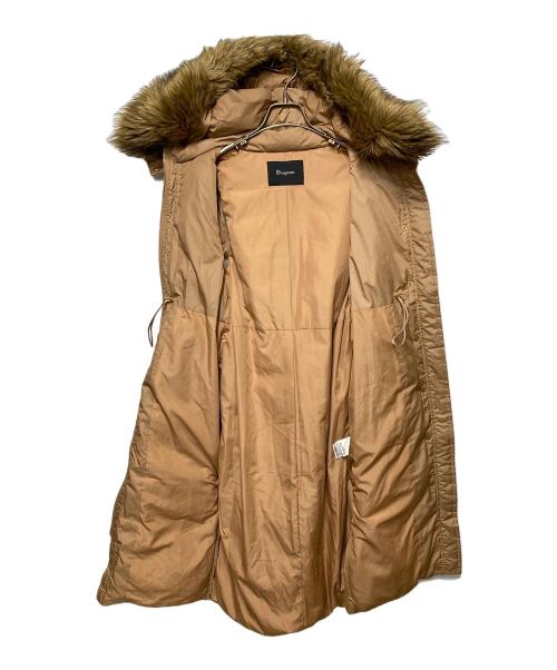 Diagram（ダイアグラム）Diagram (ダイアグラム) フェイクファーリブ袖ロングダウンコート ベージュ サイズ:36の古着・服飾アイテム