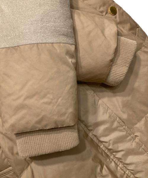 Diagram（ダイアグラム）Diagram (ダイアグラム) フェイクファーリブ袖ロングダウンコート ベージュ サイズ:36の古着・服飾アイテム