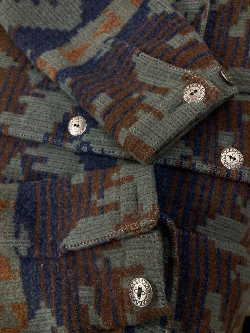 WOOLRICH（ウールリッチ）WOOLRICH (ウールリッチ) ネイティブ柄ウールハンティングジャケット ブラウン サイズ:Lの古着・服飾アイテム