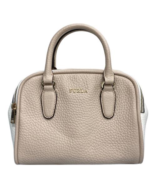 FURLA（フルラ）FURLA (フルラ) シリSサッチェル2WAYショルダーバッグ ベージュ×ホワイトの古着・服飾アイテム