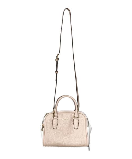 FURLA（フルラ）FURLA (フルラ) シリSサッチェル2WAYショルダーバッグ ベージュ×ホワイトの古着・服飾アイテム